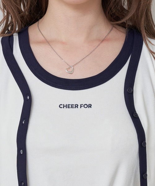 RAY CASSIN（レイカズン）の「ロゴタンクセットカーディガン（カーディガン/ボレロ・レディース・レッド系その他2/ホワイト系その他2/グレー系その他2/ネイビー・FREE）」の9枚目の写真