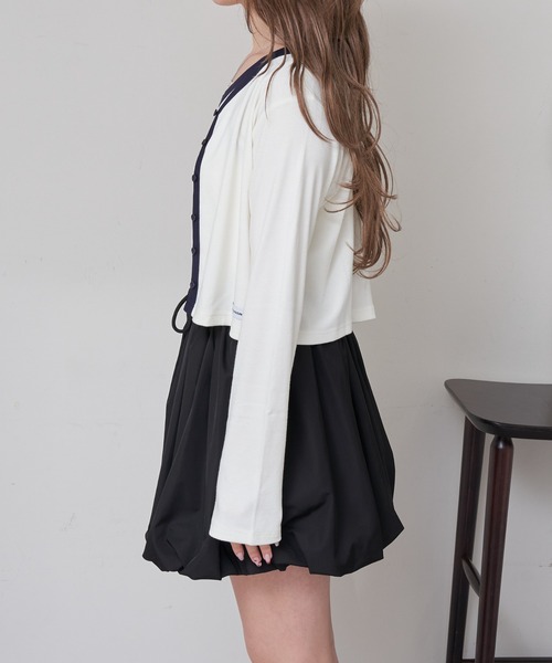 RAY CASSIN（レイカズン）の「ロゴタンクセットカーディガン（カーディガン/ボレロ・レディース・レッド系その他2/ホワイト系その他2/グレー系その他2/ネイビー・FREE）」の16枚目の写真