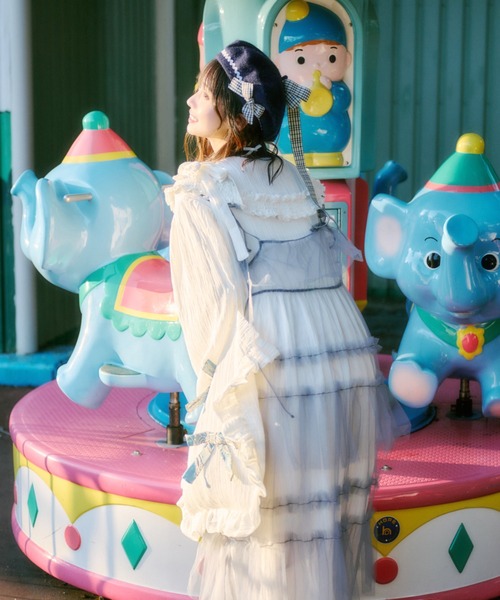 kutir（クティール）の「【クティールとレトロ】チェックリボンベレー帽（ハンチング/ベレー帽・レディース・グレー/オフホワイト/キャメル/ネイビー・FREE）」の18枚目の写真