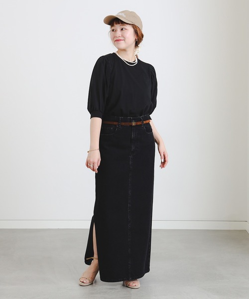 B:MING by BEAMS（ビーミングバイビームス）の「布帛切り替え ボリューム スリーブ プルオーバー（Tシャツ/カットソー・レディース・グレイッシュブルー/オフホワイト/ピンク系その他/ブラック・ONE SIZE）」の8枚目の写真