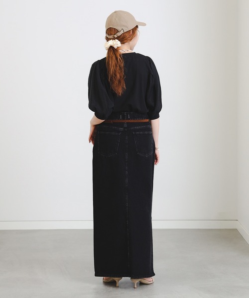 B:MING by BEAMS（ビーミングバイビームス）の「布帛切り替え ボリューム スリーブ プルオーバー（Tシャツ/カットソー・レディース・グレイッシュブルー/オフホワイト/ピンク系その他/ブラック・ONE SIZE）」の9枚目の写真