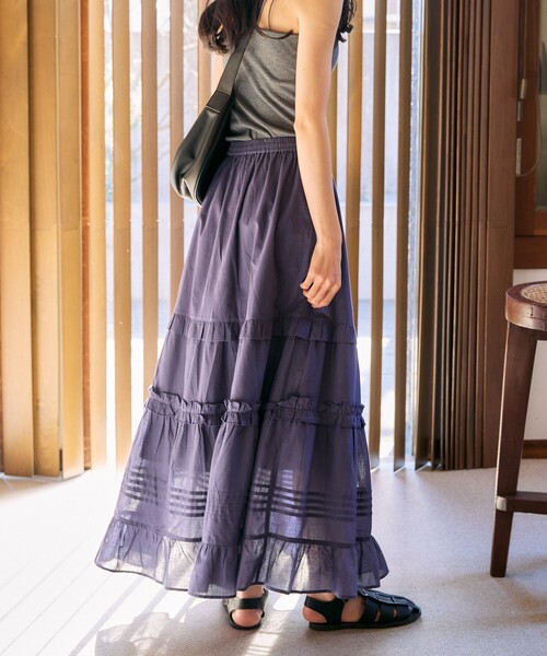 セール】限定展開 インド フリル タック切り替え スカート（スカート