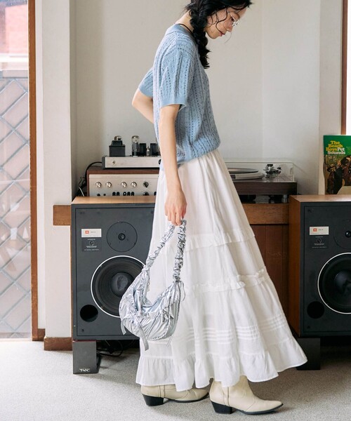 FREAK'S STORE（フリークスストア）の「限定展開　インド フリル タック切り替え スカート（スカート・レディース・オフホワイト/ブラック/ネイビー・SMALL/MEDIUM）」の13枚目の写真