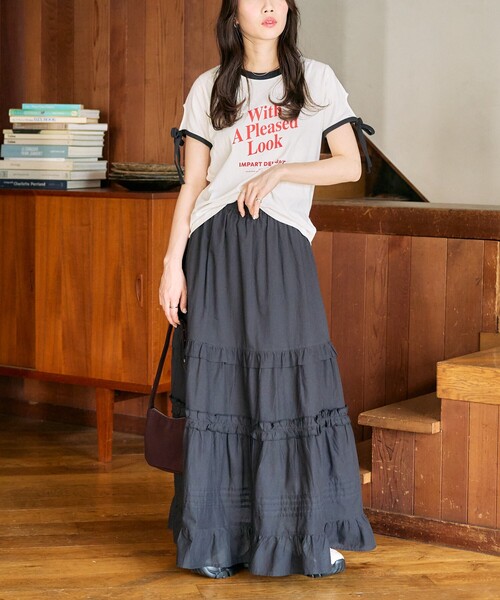 セール】限定展開 インド フリル タック切り替え スカート（スカート