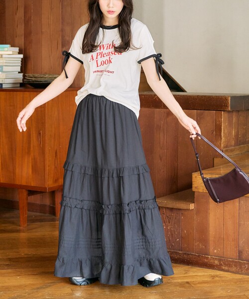 セール】限定展開 インド フリル タック切り替え スカート
