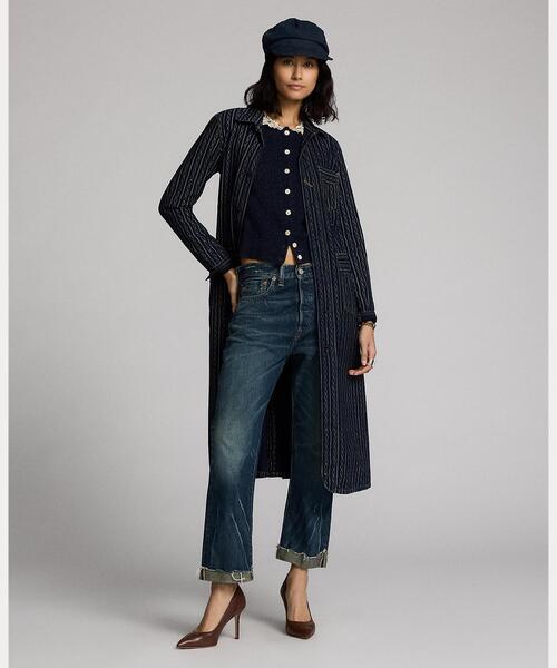 RRL(ダブル アール エル)の「ケーブルニット ポインテール カーディガン(カーディガン/ボレロ・レディース・ネイビー系1・2/1/3/4/5)」の8枚目の写真