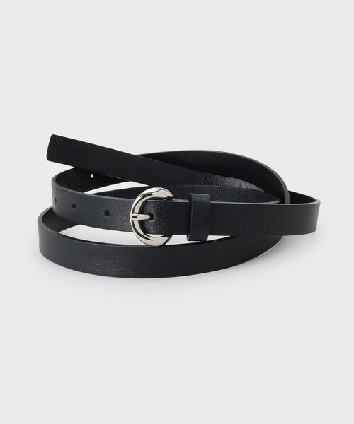 UNTITLED（アンタイトル）の「【本革 旬トレンド】ナローベルト（ベルト・レディース・ナチュラル/ブラック系5/ボルドー・99）」の2枚目の写真