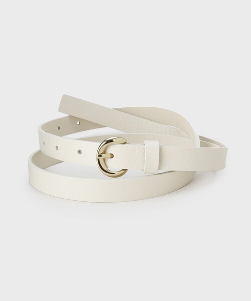 UNTITLED（アンタイトル）の「【本革 旬トレンド】ナローベルト（ベルト・レディース・ナチュラル/ブラック系5/ボルドー・99）」の4枚目の写真