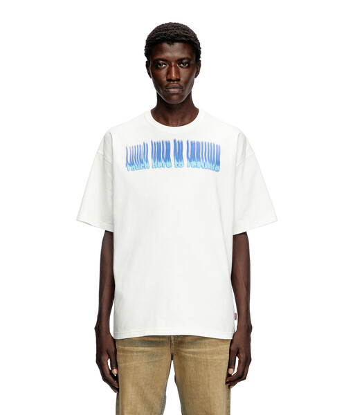 DIESEL ホワイト Tシャツ　XXL Men's T-shirt with D patch | White | Diesel