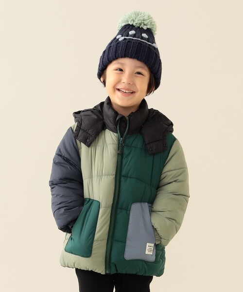 BEAMS mini（ビームスミニ）の「機能綿 フード ブルゾン 2025FW（90～150cm）（ブルゾン・キッズ・その他/ネイビー/ベージュ・140/130/90/150/120/110/100）」の3枚目の写真