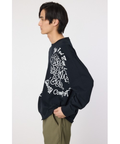 RODEO CROWNS WIDE BOWL(ロデオクラウンズワイドボウル)の「ランダムスケッチロングスリーブTシャツ(Tシャツ/カットソー・メンズ・ブラック/ホワイト/グリーン・MEDIUM/LARGE)」の5枚目の写真