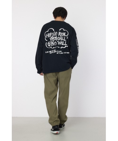 RODEO CROWNS WIDE BOWL(ロデオクラウンズワイドボウル)の「ランダムスケッチロングスリーブTシャツ(Tシャツ/カットソー・メンズ・ブラック/ホワイト/グリーン・MEDIUM/LARGE)」の9枚目の写真