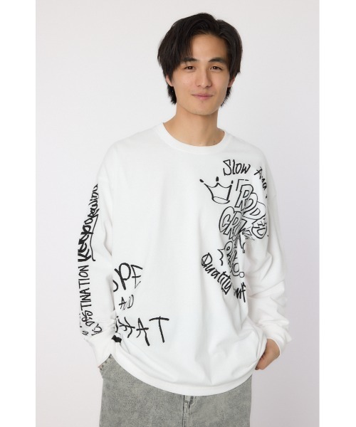 RODEO CROWNS WIDE BOWL(ロデオクラウンズワイドボウル)の「ランダムスケッチロングスリーブTシャツ(Tシャツ/カットソー・メンズ・ブラック/ホワイト/グリーン・MEDIUM/LARGE)」の18枚目の写真