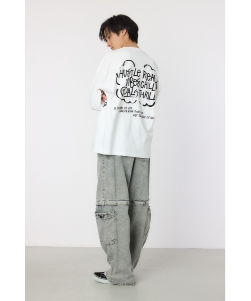 RODEO CROWNS WIDE BOWL(ロデオクラウンズワイドボウル)の「ランダムスケッチロングスリーブTシャツ(Tシャツ/カットソー・メンズ・ブラック/ホワイト/グリーン・MEDIUM/LARGE)」の20枚目の写真
