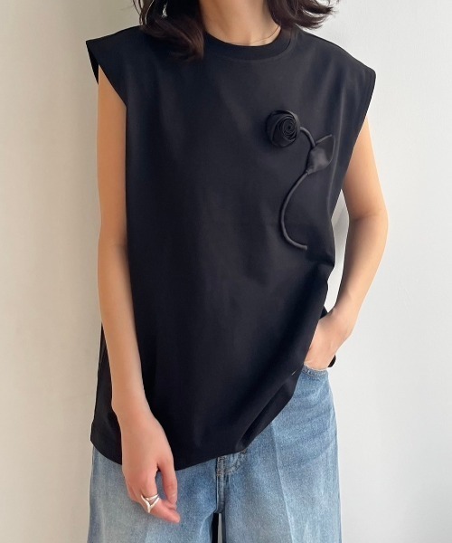 LE CIEL BLEU - ルシェルブルー  Tシャツ ショートラッフルカットトップス / Short Ruffle Cut Tops（T