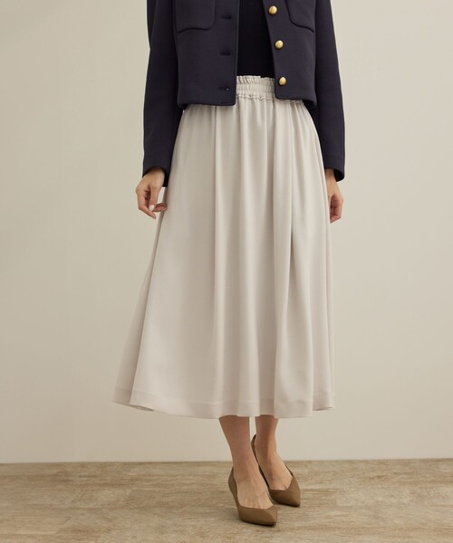 ロペ（ROPE’）/ 【洗える】タックフレアースカート/セットアップ対応 セール】【洗える】タックフレアースカート/セットアップ対応