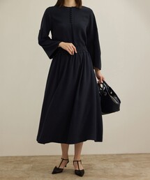 ✅超美品 ROPE ロペ ジャガードフレアスカート ロング ネイビー ROPÉ(ロペ) / フェザージャガードスカート (スカート / スカート