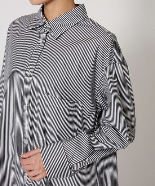 BABYLONE（バビロン）の「ストライプシャツワンピース（シャツワンピース・レディース・ブラック/ベージュ・FREE）」の15枚目の写真