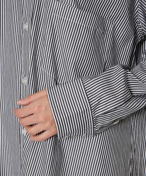 BABYLONE（バビロン）の「ストライプシャツワンピース（シャツワンピース・レディース・ブラック/ベージュ・FREE）」の14枚目の写真