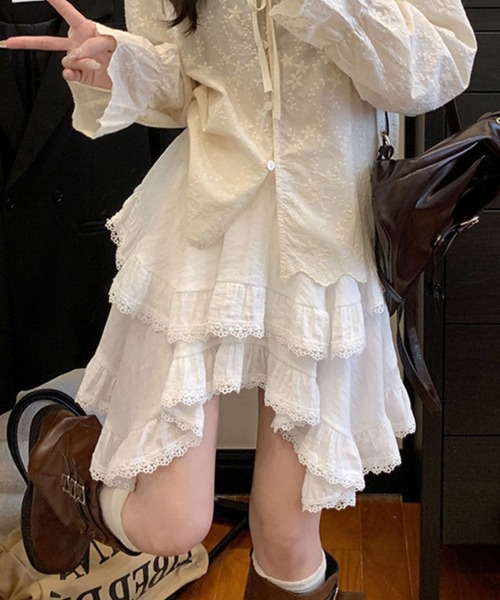 sevens（セブンズ）の「【sevens】SK　アシンメトリーレイヤードスカート（スカート・レディース・ホワイト・FREE）」の3枚目の写真