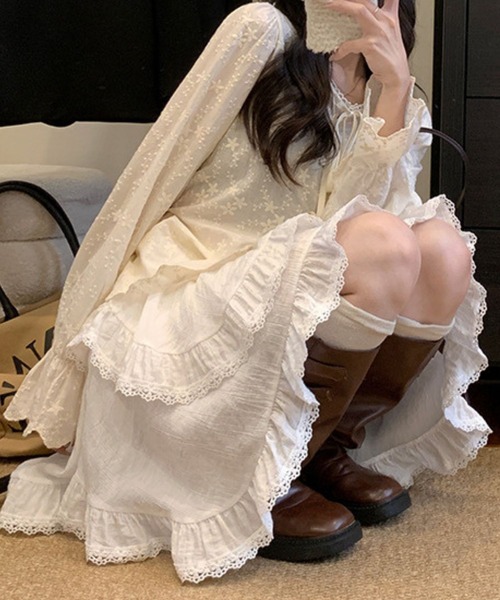 sevens（セブンズ）の「【sevens】SK　アシンメトリーレイヤードスカート（スカート・レディース・ホワイト・FREE）」の4枚目の写真