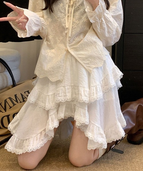 sevens（セブンズ）の「【sevens】SK　アシンメトリーレイヤードスカート（スカート・レディース・ホワイト・FREE）」の5枚目の写真