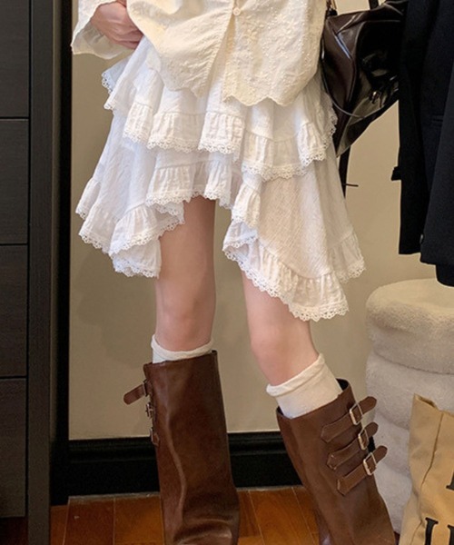 sevens（セブンズ）の「【sevens】SK　アシンメトリーレイヤードスカート（スカート・レディース・ホワイト・FREE）」の9枚目の写真