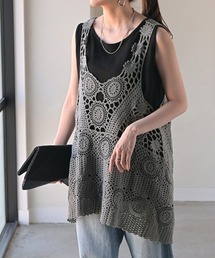 透かし編みベスト