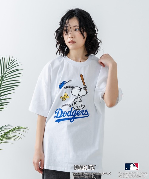 PEANUTS MLB TOKYO SERIES Tシャツ サイズL ドジャース PEANUTS×MLB 】オリジナルデザイン Tシャツ ヤンキース