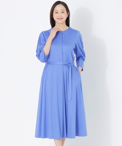 S.ESSENTIALS(エスエッセンシャルズ)の「【DRESOPHY】シルキースムースワンピース(ワンピース・レディース・ブルー系その他2/ダークネイビー・36/38)」の1枚目の写真