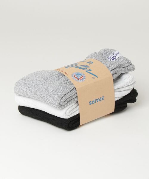 MILLER（ミラー）の「Robert P. Miller / 綿混ジャスト丈ソックス　3P / 312C（ソックス/靴下・メンズ・グレー/その他/ホワイト/ブラック・25-27CM）」の4枚目の写真