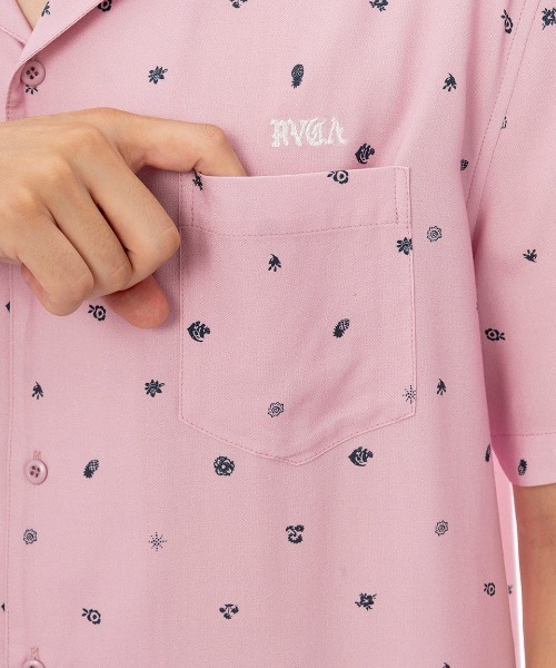 RVCA(ルーカ)の「RVCA メンズ IRON ON SH 半袖シャツ 【2025年春夏モデル】/ルーカ半袖ボーリングシャツ(シャツ/ブラウス・メンズ・ブラック/ホワイト/ピンク・LARGE/MEDIUM/SMALL/X-LARGE)」の6枚目の写真