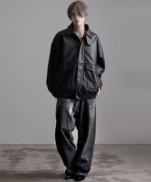 SILVER BULLET(シルバーバレット)の「『SILVER BULLET SELECT AP/シルバーバレットセレクト』PUベジタブル加工A-2ブルゾン【gb】(ブルゾン・メンズ・ブラック/ブラウン・L/M/S)」の18枚目の写真