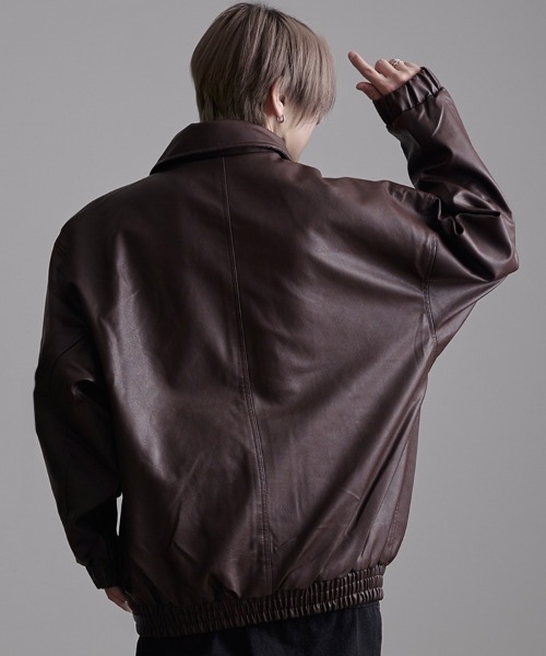 SILVER BULLET(シルバーバレット)の「『SILVER BULLET SELECT AP/シルバーバレットセレクト』PUベジタブル加工A-2ブルゾン【gb】(ブルゾン・メンズ・ブラック/ブラウン・L/M/S)」の20枚目の写真