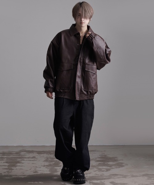 SILVER BULLET(シルバーバレット)の「『SILVER BULLET SELECT AP/シルバーバレットセレクト』PUベジタブル加工A-2ブルゾン【gb】(ブルゾン・メンズ・ブラック/ブラウン・L/M/S)」の21枚目の写真