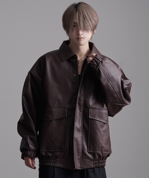 SILVER BULLET(シルバーバレット)の「『SILVER BULLET SELECT AP/シルバーバレットセレクト』PUベジタブル加工A-2ブルゾン【gb】(ブルゾン・メンズ・ブラック/ブラウン・L/M/S)」の19枚目の写真