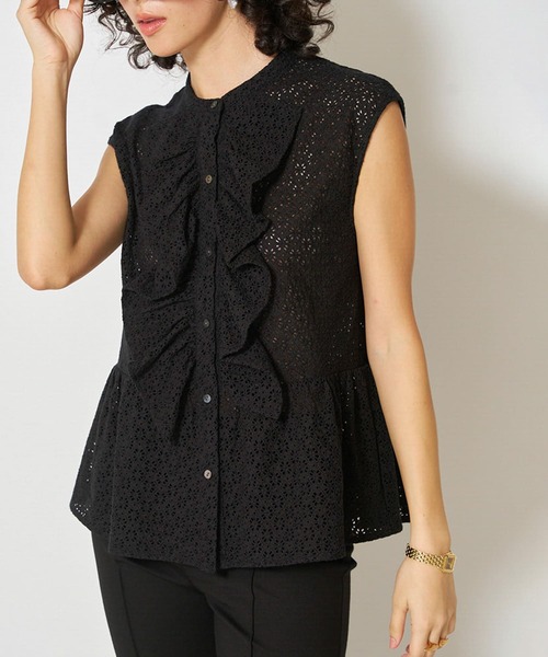 URBAN RESEARCH ROSSO WOMEN(アーバンリサーチ ロッソ)の「Mewl アイレットレースブラウス(シャツ/ブラウス・レディース・ブラック/ピンク・FREE)」の2枚目の写真