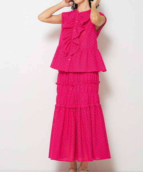 URBAN RESEARCH ROSSO WOMEN(アーバンリサーチ ロッソ)の「Mewl アイレットレースブラウス(シャツ/ブラウス・レディース・ブラック/ピンク・FREE)」の6枚目の写真