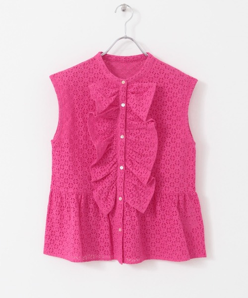 URBAN RESEARCH ROSSO WOMEN(アーバンリサーチ ロッソ)の「Mewl アイレットレースブラウス(シャツ/ブラウス・レディース・ブラック/ピンク・FREE)」の9枚目の写真