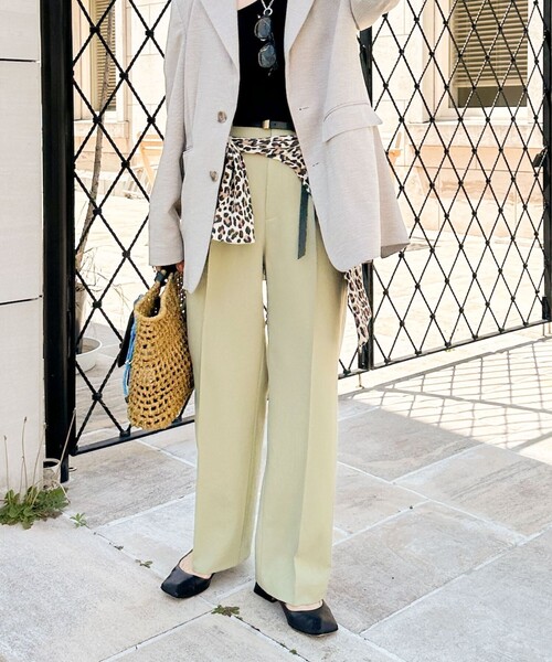 NOLLEY’S（ノーリーズ）の「【PR林☆別注カラーあり】ウォッシャブルツイルストレッチ愛されワイドパンツ（その他パンツ・レディース・キナリ/オリーブ/チャコールグレー/ベージュ/ブラウン/ピンク/ブラック・34/36/38/40）」の6枚目の写真