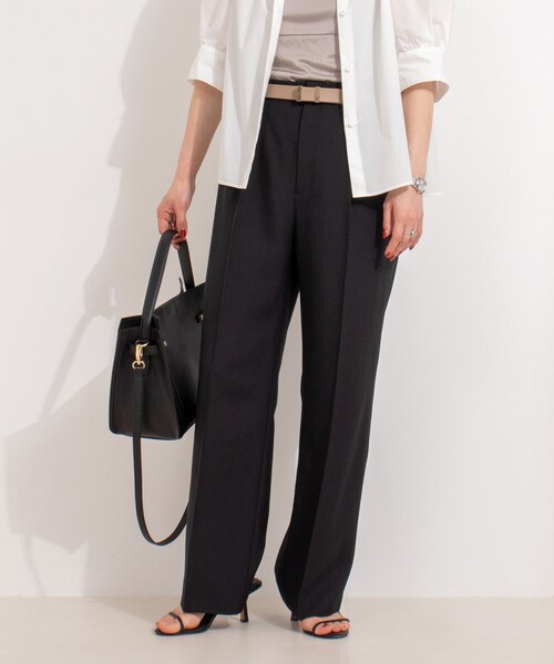 NOLLEY’S（ノーリーズ）の「【PR林☆別注カラーあり】ウォッシャブルツイルストレッチ愛されワイドパンツ（その他パンツ・レディース・キナリ/オリーブ/チャコールグレー/ベージュ/ブラウン/ピンク/ブラック・34/36/38/40）」の3枚目の写真