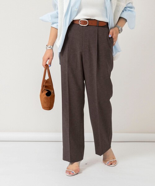 NOLLEY’S（ノーリーズ）の「【PR林☆別注カラーあり】ウォッシャブルツイルストレッチ愛されワイドパンツ（その他パンツ・レディース・キナリ/オリーブ/チャコールグレー/ベージュ/ブラウン/ピンク/ブラック・34/36/38/40）」の10枚目の写真