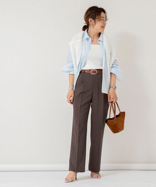 NOLLEY’S（ノーリーズ）の「【PR林☆別注カラーあり】ウォッシャブルツイルストレッチ愛されワイドパンツ（その他パンツ・レディース・キナリ/オリーブ/チャコールグレー/ベージュ/ブラウン/ピンク/ブラック・34/36/38/40）」の11枚目の写真