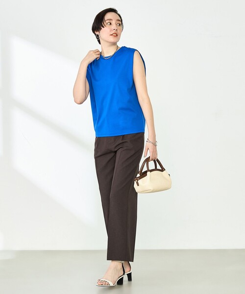 NOLLEY’S（ノーリーズ）の「【PR林☆別注カラーあり】ウォッシャブルツイルストレッチ愛されワイドパンツ（その他パンツ・レディース・キナリ/オリーブ/チャコールグレー/ベージュ/ブラウン/ピンク/ブラック・34/36/38/40）」の14枚目の写真