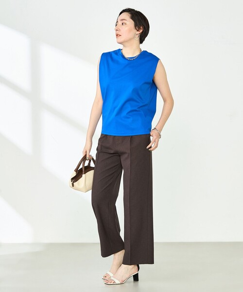 NOLLEY’S（ノーリーズ）の「【PR林☆別注カラーあり】ウォッシャブルツイルストレッチ愛されワイドパンツ（その他パンツ・レディース・キナリ/オリーブ/チャコールグレー/ベージュ/ブラウン/ピンク/ブラック・34/36/38/40）」の15枚目の写真