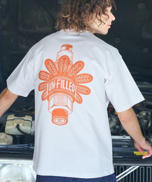 UN-FILLED(アンフィルド)の「mt9704- GERBERA MECHANIC HEAVY WEIGHT T-SHIRT Tシャツ(Tシャツ/カットソー・メンズ・ホワイト/サンドベージュ・XL/M/L)」の5枚目の写真