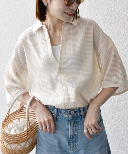 セール】SHIPS any:〈洗濯機可能〉ミニ チェック レギュラーカラー