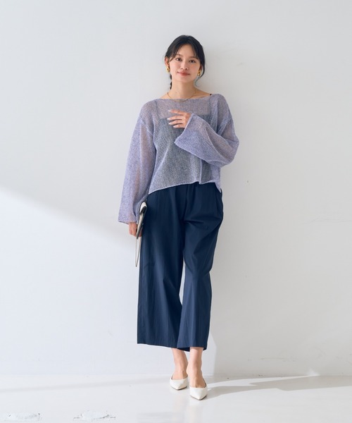 Rouge vif(ルージュヴィフ)の「シアーメッシュペーパーニットプルオーバー(ニット/セーター・レディース・ベージュ/グレー/ブルー/ダークベージュ/パープル・フリー)」の17枚目の写真