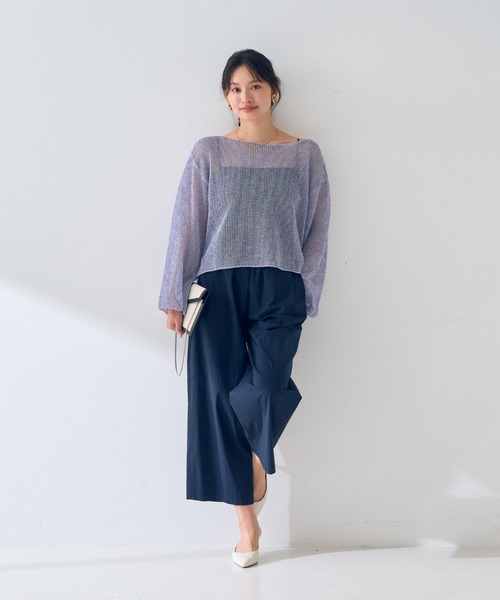 Rouge vif(ルージュヴィフ)の「シアーメッシュペーパーニットプルオーバー(ニット/セーター・レディース・ベージュ/グレー/ブルー/ダークベージュ/パープル・フリー)」の18枚目の写真