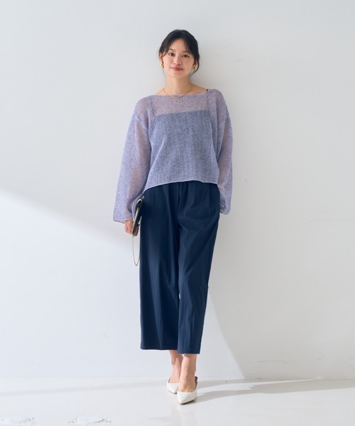 Rouge vif(ルージュヴィフ)の「シアーメッシュペーパーニットプルオーバー(ニット/セーター・レディース・ベージュ/グレー/ブルー/ダークベージュ/パープル・フリー)」の20枚目の写真